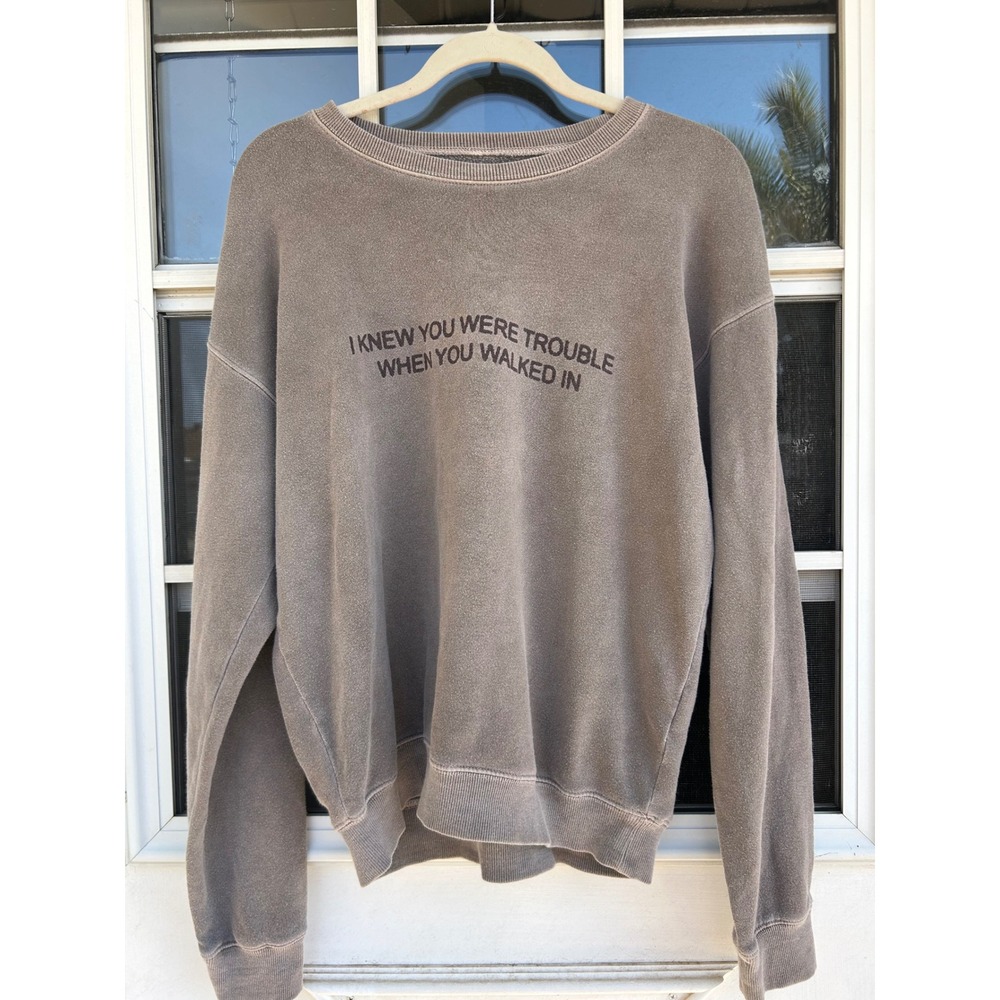 Taylor Swift Red Taylors Version Trouble Mineral Wash Sweatshirt Small Swiftie